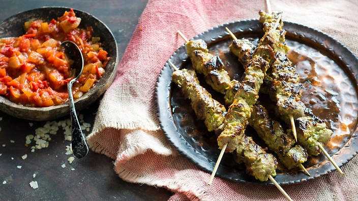 Brochettes de boeuf marin�es
