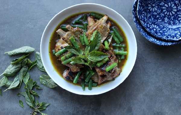 C�telette d�Agneau et Haricots Verts � l'Huile d'Argan