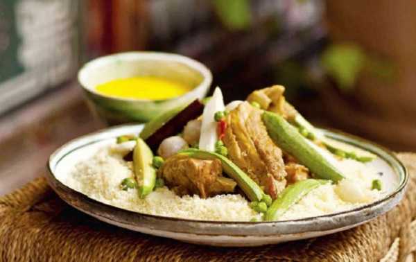 Couscous d'agneau aux l�gumes verts