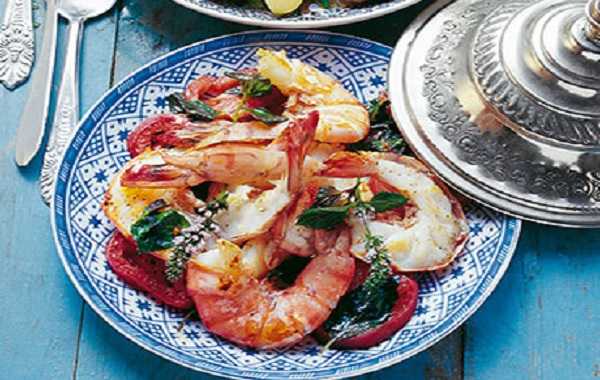 Gambas saut�es aux �pices