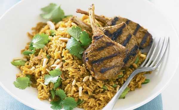 Riz aux c�telettes � la chermoula
