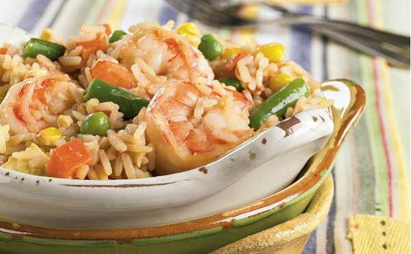 Riz aux l�gumes et crevettes 