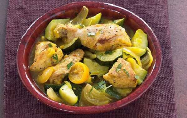 Recette de tajine de poulet aux courgettes