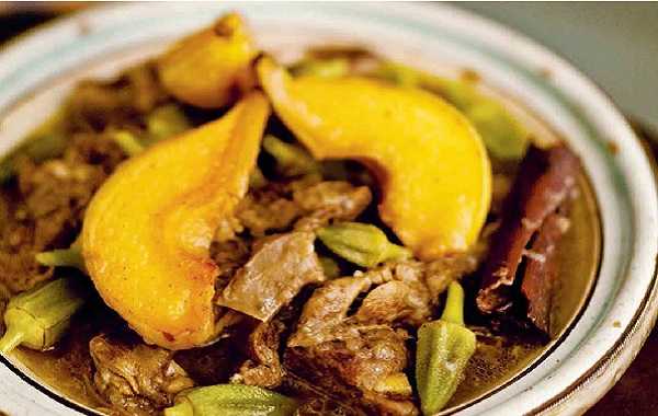 Recette de tajine d'agneau aux coings et gombos