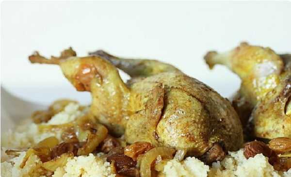 Cailles farcies au couscous tfaya