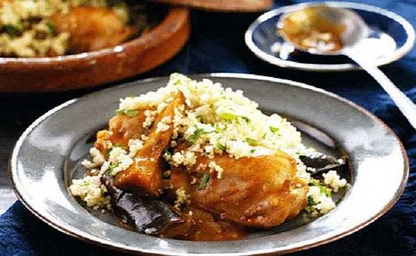 Couscous de poulet aux aubergines