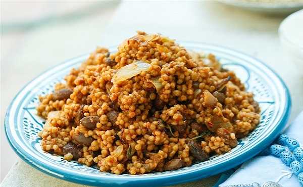 Couscous Maftoul aux haricots rouges