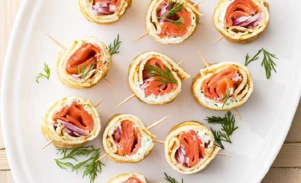 Crêpes roulées au saumon et boursin