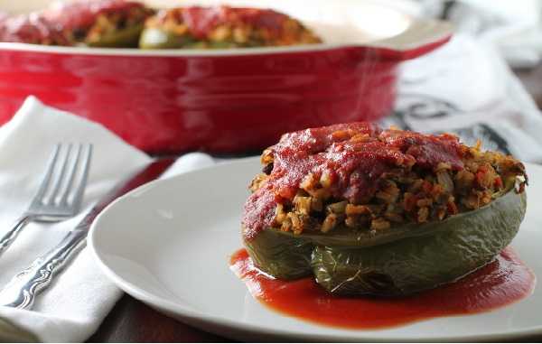 Poivrons farcis sauce tomate