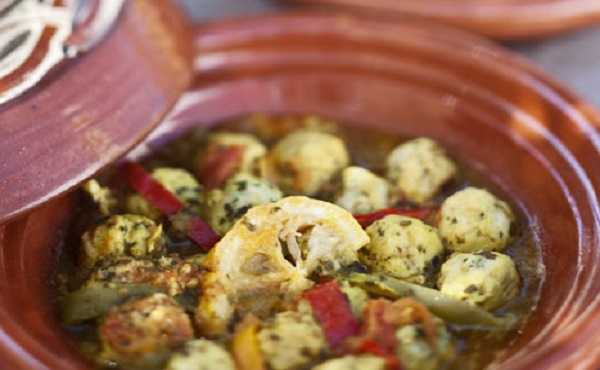 Tajine aux boulettes de cabillaud