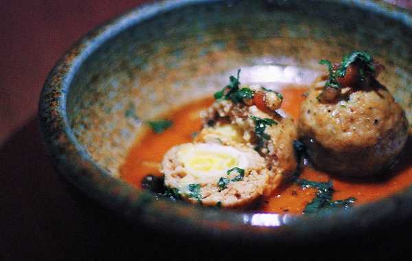 Tajine de boulettes aux oeufs de cailles