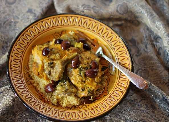 Tajine d'agneau aux artichauts et citrons confits