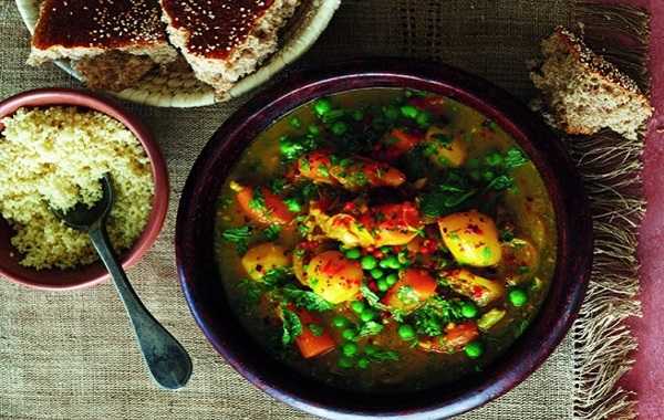 Tajine aux carottes, fenouils et petit pois