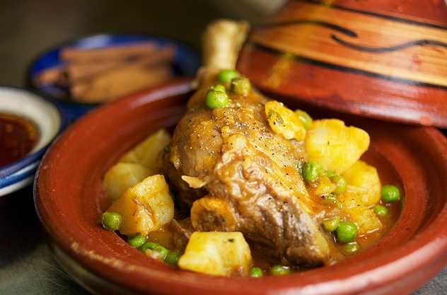 Tajine de petit pois et pommes de terre