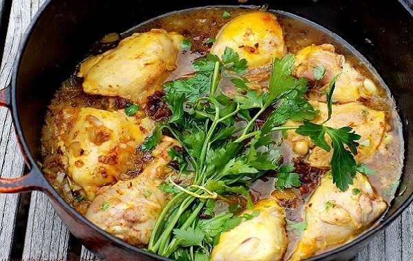 Tajine de poulet aux lentilles