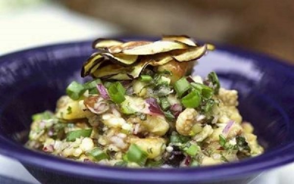 Aubergines et poivrons grillés en salade