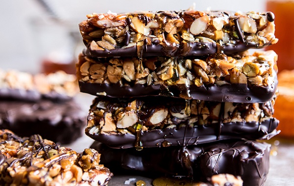 Barres au chocolat et aux noix