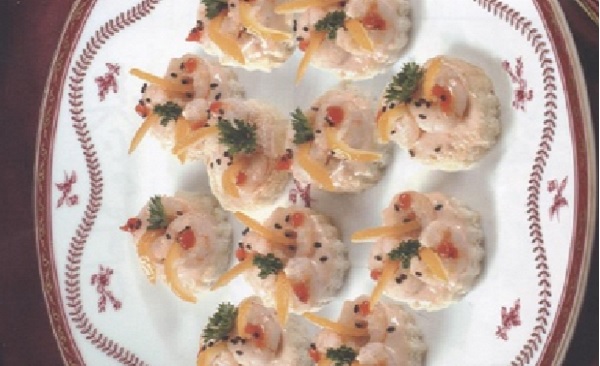 Canapés aux crevettes