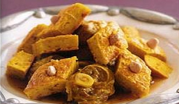 Flan d'amandes en losanges