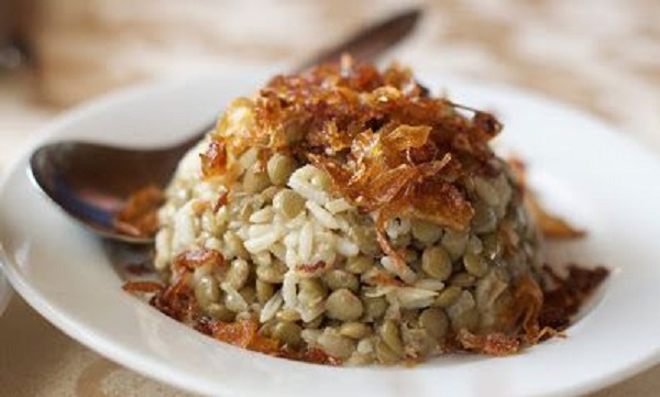 Lentilles au riz et yaourt