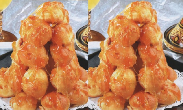 Pièce montée de choux à la crème pâtissière