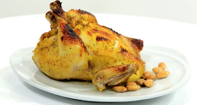 Poulet farci au couscous