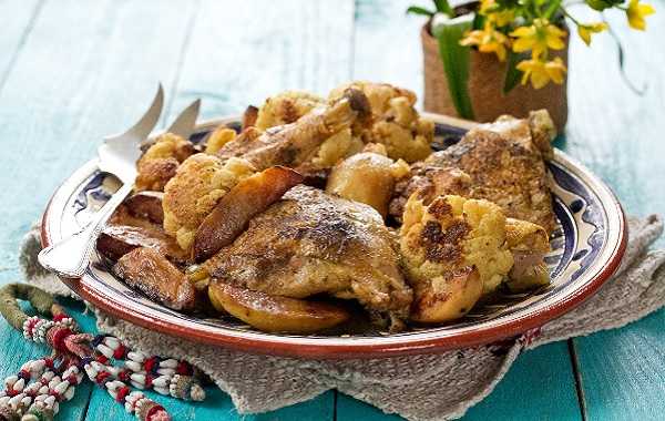 Tadjine de poulet au beignets de choux fleurs