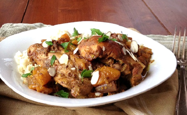 Tajine de poulet aux pêches