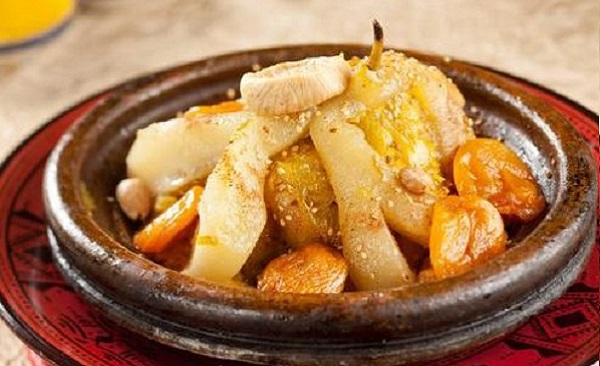 Tajine aux poires et abricots