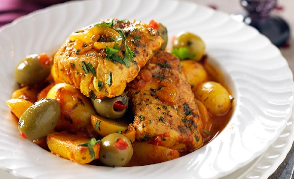 Tajine de Rouget aux crevettes